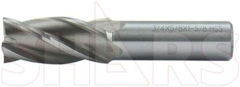 Shars 3 PCS 13/16" x 3/4" HSS 4 Flute Single End Center Cut End Mill, 1-7/8" Flute Length 404-6235-3 ^ in Saudi Arabia