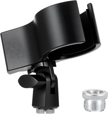 Stage Mic Clip Holder Adjustable Microphone Holder 1 Pack Large Microphone Clip Cordless Mics Clips with Outer Diameter Range 1.26" from 2.68" for Church and Studio in Saudi Arabia