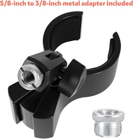 Stage Mic Clip Holder Adjustable Microphone Holder 1 Pack Large Microphone Clip Cordless Mics Clips with Outer Diameter Range 1.26" from 2.68" for Church and Studio in Saudi Arabia