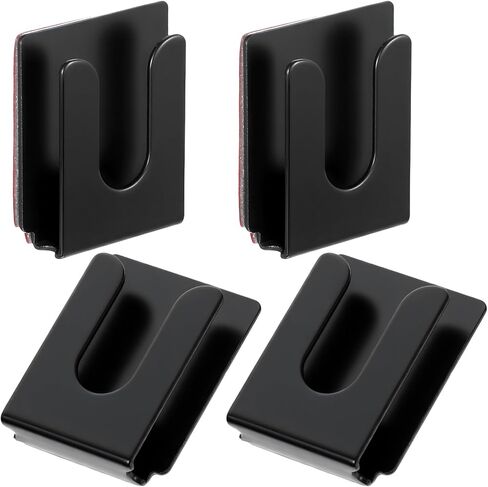 4Pcs Black Radio Microphone Hanger with Adhesive Back, CB Microphone Holder Metal Car Mic Hanger for Cars Vehicles Homes Offices (36 x 30 x 9 mm) in Saudi Arabia