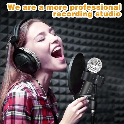 1 Pcs Large Microphone Clip, Adjustable Mic Holder for Stand, Mic Clip for Most Condenser and Wireless Microphones with Outer Diameter Range 1.1" from 2.3", with 5/8" Male to 3/8" Female Screw Adapter in Saudi Arabia