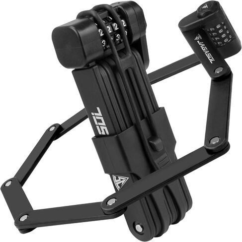 Heavy Duty Anti-Theft Folding Bike Lock, Combination Fold Chain Lock for Bicycle Scooter Motorcycle, 0.8 Inches Wide 0.3 Inches Thick Alloy Steel, Anti-Pinch, Anti-Crush, Anti-Saw, 110 cm in Saudi Arabia