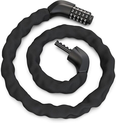 Bike Lock, 5 Digit Combination Anti-Theft Bicycle Locks-2.95 Feet * 6mm High Security Resettable Bike Chain Lock, for Bicycle, Road Bikes, Scooter, Motorcycle, Door in Saudi Arabia