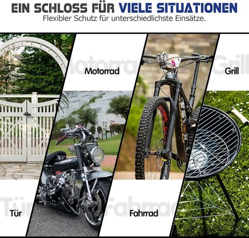 Bike Lock, 5 Digit Combination Anti-Theft Bicycle Locks-2.95 Feet * 6mm High Security Resettable Bike Chain Lock, for Bicycle, Road Bikes, Scooter, Motorcycle, Door in Saudi Arabia