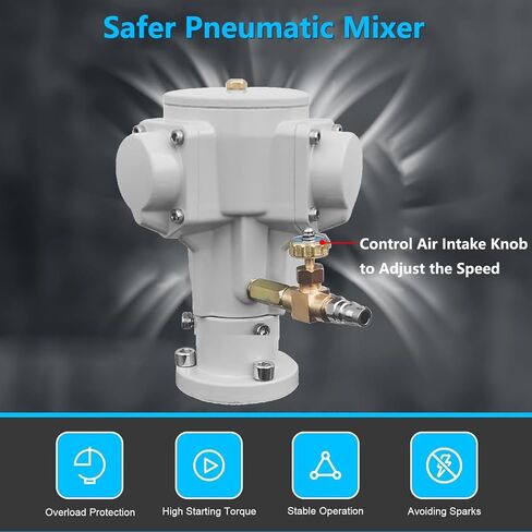 5 Gallon Pneumatic Mixer with Adjustable Bracket – Ideal for Paint, Coatings, and Viscous Liquids Like Ink – Durable, Efficient, and Easy to Use in Saudi Arabia