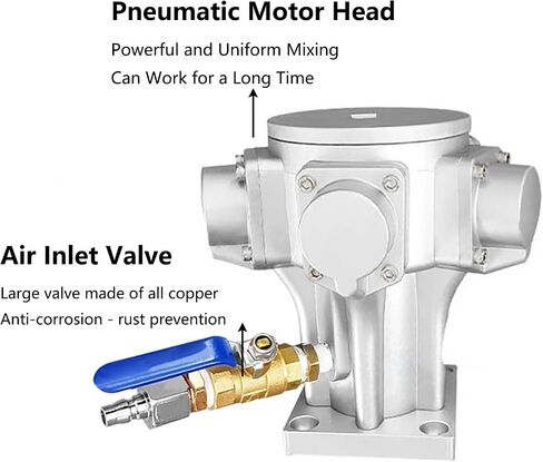 1HP خلاط الطلاء الهوائي لـ IBC و DRUM مفتوحًا ، و 40 سم من الفولاذ المقاوم للصدأ من الفولاذ المقاوم للصدأ والأعمدة ، وأداة خلط الطلاء الثقيلة ، ومثلير الطلاء الفعال للمحترفين in Saudi Arabia