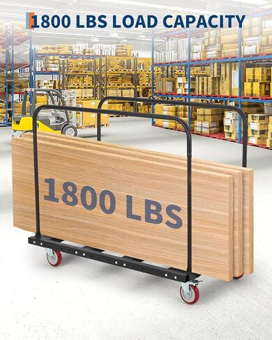 Folding Table Cart, 1800LBS Capacity Heavy Duty Steel Table Dolly with 5" PU Swivel Wheels, Adjustable Drywall Dolly Cart with Locking System for Party, Event, Hotel, Warehouse in Saudi Arabia