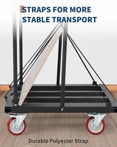 Folding Table Cart, 1800LBS Capacity Heavy Duty Steel Table Dolly with 5" PU Swivel Wheels, Adjustable Drywall Dolly Cart with Locking System for Party, Event, Hotel, Warehouse in Saudi Arabia