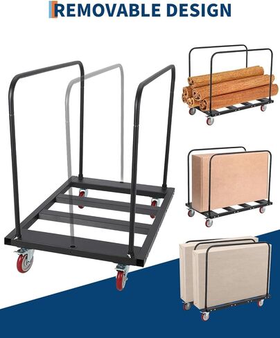 Folding Table Cart, 1800LBS Capacity Heavy Duty Steel Table Dolly with 5" PU Swivel Wheels, Adjustable Drywall Dolly Cart with Locking System for Party, Event, Hotel, Warehouse in Saudi Arabia