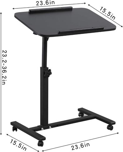 Laptop Desk Mobile Adjustable Height Bed Lap Laptop Stand for Couch Rolling Computer Desk, Movable Desk with Wheels Portable Table for Hospital and Home Use in Saudi Arabia