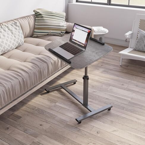 Laptop Desk Mobile Adjustable Height Bed Lap Laptop Stand for Couch Rolling Computer Desk, Movable Desk with Wheels Portable Table for Hospital and Home Use in Saudi Arabia