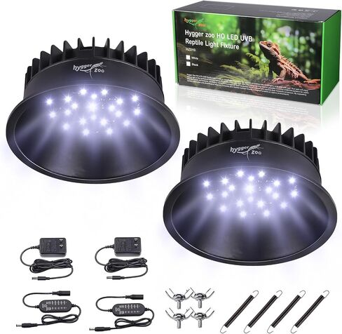 UVB Light for Reptiles, UVA UVB Reptile Light Fixture with Timer LED UVB Bulb for Bearded Dragon Gecko Turtle Chameleon Lizard Snake, Adjustable Brightness UVB Lamp for Reptile Tank Accessories, Black in Saudi Arabia