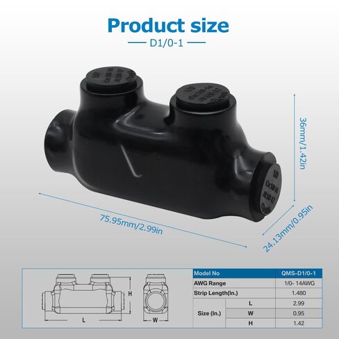 موصلات متعددة القابلات المعزولة 3-pack 3-pack 3/0 ، 3/0-6AWG موصلات معزولة ومتوافقة مع معزولة ، موصل الأسلاك ضروري للأسلاك الكهربائية والبحرية الصارمة in Kuwait