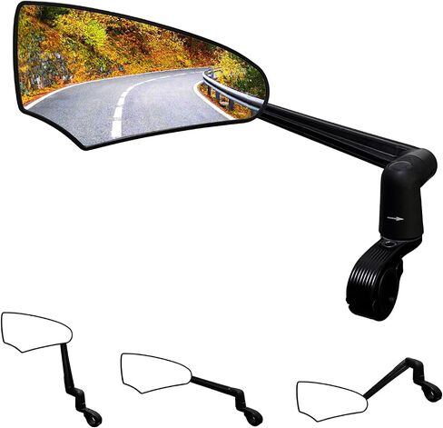 Bike Mirror,New Foldable Bicycle Mirror for Handlebar Mount, Lever Adjustable Bicycle Rearview Mirrors,360° Rotatable E-bike- Mirror for E-scooter Handlebar Left (0.87-1in). in Saudi Arabia