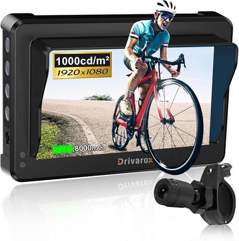 Bike Rear View Mirror with Sunshade, 8000mAh Rechargeable Battery, 4.3" HD 1080P Handlebar Bicycle Rear View Camera, 120°Wide Angle View, Night Vision, Bike Camera for Ebike, Mountain and City Bike in Saudi Arabia