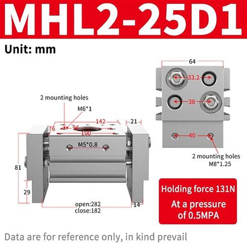 MHL2 Series MHL2-10D D1 D2 MHL2-16D MHL2-20D 32D 40D MHL2-25D 25D1 25D2 PNEUMATIC GRIPPER GRIPPER WIDE MALLINER in Kuwait