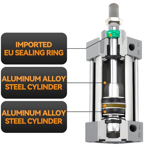 تجويف أسطوانة الهواء الهوائية من سبيكة الألومنيوم: 4 بوصة (100 مم) ، السكتة الدماغية: 10 بوصة (250 مم) ، قضيب مكبس مشدود مزدوج عمل كبير SC100X250 in Kuwait