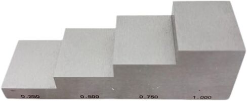 304 Stainless Steel Test Calibration Block 4 Step 0.25mm 0.5mm 0.75mm 1mm for Thickness and Linearity Calibration for Ultrasonic Thickness Gauge in NDT Testing in Saudi Arabia