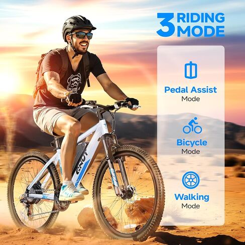 Totem Electric Bike for Adults, 750W Peak 26" Ebike for Men Women Teens with 375WH, 21 Speed, 20Mph, Up to 40Miles Front Suspension, Commuting E-Bike Mountain Bicycle in Kuwait