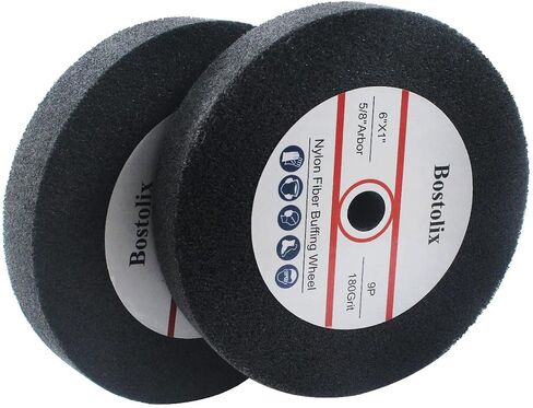 2 Pcs 6 Inch 9P Hardness Nylon Fiber Buffing Wheels, 5/8'' Arbor Hole Fiber Buffing Sanding Wheels for Bench Grinder, Table Grinder in Saudi Arabia