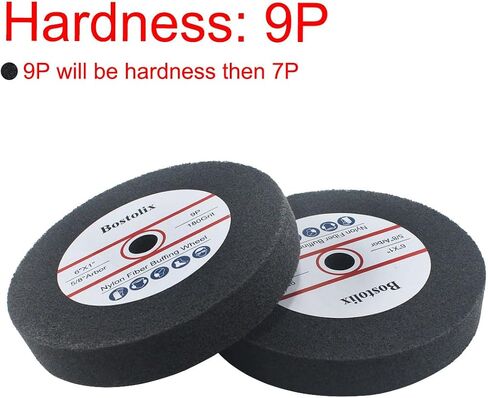 2 Pcs 6 Inch 9P Hardness Nylon Fiber Buffing Wheels, 5/8'' Arbor Hole Fiber Buffing Sanding Wheels for Bench Grinder, Table Grinder in Saudi Arabia