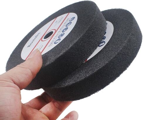 2 Pcs 6 Inch 9P Hardness Nylon Fiber Buffing Wheels, 5/8'' Arbor Hole Fiber Buffing Sanding Wheels for Bench Grinder, Table Grinder in Saudi Arabia