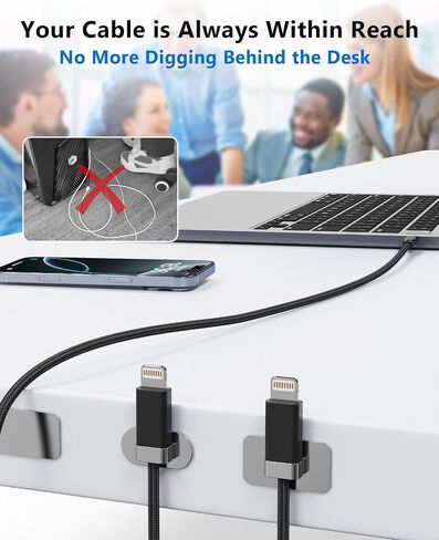 StayCable USB A to Lightning Cable, Anti-Drop Lightning Cable with Magnetic Keeper 5ft,Fast Charging Data Braided Cord Management Organizer Compatible for iPhone 14/13/12/11 Original Design in Kuwait