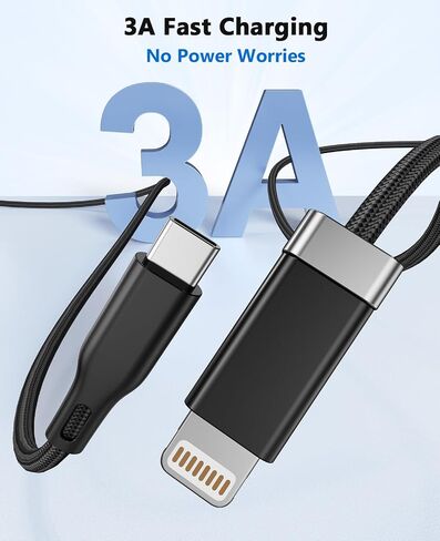 StayCable USB A to Lightning Cable, Anti-Drop Lightning Cable with Magnetic Keeper 5ft,Fast Charging Data Braided Cord Management Organizer Compatible for iPhone 14/13/12/11 Original Design in Kuwait