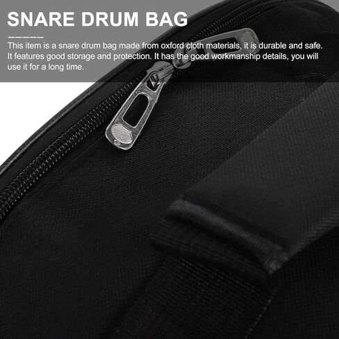 Snare Drum Bag Portable Oxford Cloth Drum Case Dumb Drum Practice Pad Backpack Carrier Thickened Snare Drum Storage Bag with Pocket for 13/14 inch Black in Saudi Arabia