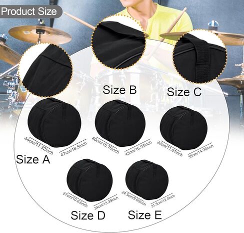 Tom Storage Bag Drum Case Oxford Cloth Soft Padded Portable Waterproof Black Holder Carry Handle Thickened Protector Gig Bag, for 14in Floor Tom in Saudi Arabia