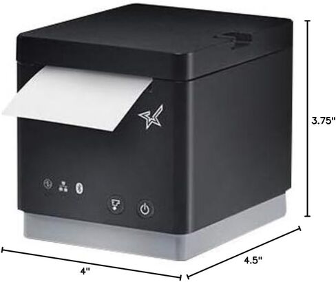 Ethernet STAR Micronics MC-PRINT2 2 بوصة (LAN) / USB / Bluetooth / Lightning POS مع CloudPrnt ، المحور المحيطي ، القاطع ، ومصدر الطاقة الخارجي-أبيض in Kuwait