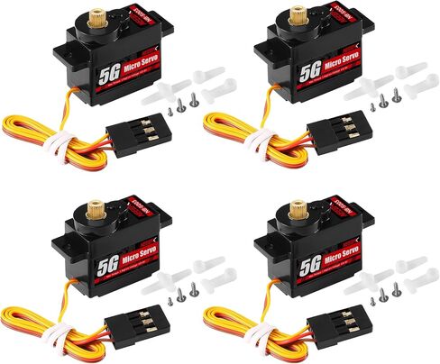 4PCS 5G Micro Servo Motor Mini Servo for 1/28 Car Airplane Fixed-Wing K969 K989 K999 Airplane FIX Wing Smart RC Robot Arm (Plastic Gear) in Saudi Arabia