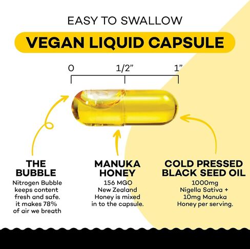 Sakoon nutrition Black Seed Oil & Honey Gummies W/ 2%+ THYMOQUINONE | Nigella Sativa Seeds| Super antioxidant for Immune Support, Joints, Digestion, Hair & Skin | 60 Gummies in Kuwait