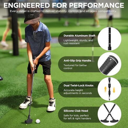 KINGTOP Adjustable Golf Putters for Men and Women, Right and Left Handed Two-Way Golf Putter Club for Kids | Teens | Adults, Putting Training Combo Pack with Putting Cup and Practice Foam Balls in Kuwait