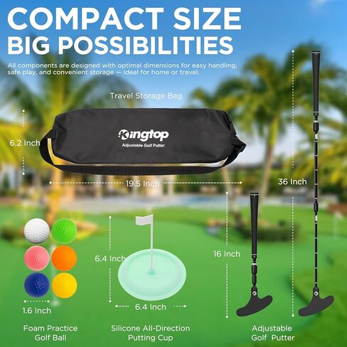 KINGTOP Adjustable Golf Putters for Men and Women, Right and Left Handed Two-Way Golf Putter Club for Kids | Teens | Adults, Putting Training Combo Pack with Putting Cup and Practice Foam Balls in Kuwait