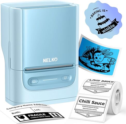 Nelko PM220 Bluetooth Label Maker Machine with Tape, 2 Inch Portable Thermal Printer for Small Business, Address, Logo, Clothing, Sticker Printer for Phones & PC, Pink in Kuwait