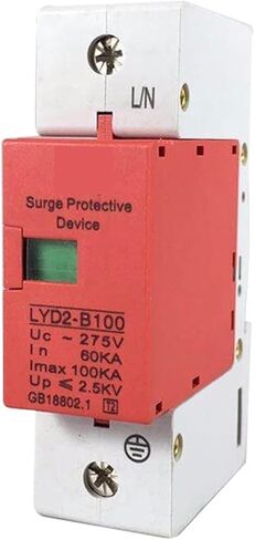 جهاز arrester B100-1P 80KA ~ 100KA ~ 275V 385V 420V AC SPD House SPRECTORTER STROUTROMER SPERTECTION DESTERCEDERDERGERTAGE ARRESTER 1P+N حماية Lightning (الحجم: 385 فولت) in Kuwait
