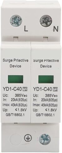 جهاز arrester C40-2P 20KA ~ 40KA ~ 275V 385V 420V AC SPD House Surge Protector Detection Low-Voltage Arrester Device 1P+N حماية Lightning (الحجم: 420 فولت) in Saudi Arabia