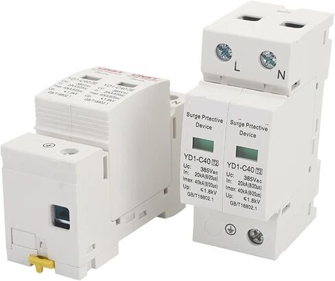 جهاز arrester C40-2P 20KA ~ 40KA ~ 275V 385V 420V AC SPD House Surge Protector Detection Low-Voltage Arrester Device 1P+N حماية Lightning (الحجم: 420 فولت) in Saudi Arabia