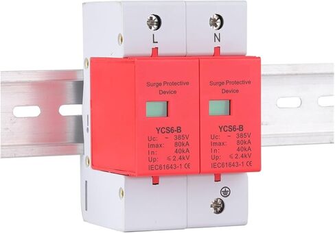Arrester Device YCS6-B AC SPD 2P House Surge Protector Protector Protective Detection Low-Voltage Arrester Device 385V 60KA 100ka (Color: B ، الحجم: 40-80KA) in Saudi Arabia