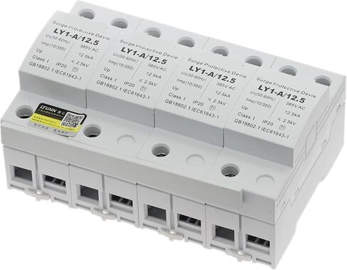 جهاز arrester 1PCS Lyunn AC 4P SPD 12.5KA 15KA 25KA 50KA 385V SURGE PROTETROMENT ON BRAWTIGE Lightning Protection Low-voltage arrester A (اللون: 4p ، الحجم: 15KA) in Saudi Arabia