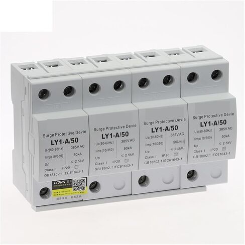 جهاز arrester 1PCS Lyunn AC 4P SPD 12.5KA 15KA 25KA 50KA 385V SURGE PROTETROMENT ON BRAWTIGE Lightning Protection Low-voltage arrester A (اللون: 4p ، الحجم: 15KA) in Saudi Arabia