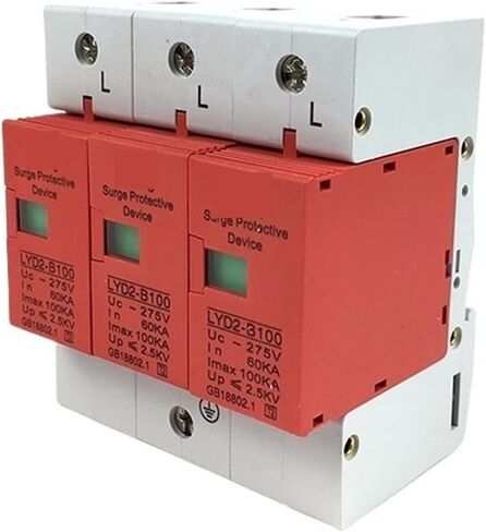 جهاز arrester B100-3P 60KA ~ 100KA ~ 275V 385V 420V AC 2P+N SPD House Surge Protector Detection Low-Voltage Arrester Protection (الحجم: 385V) in Saudi Arabia