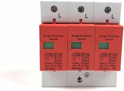 جهاز arrester B100-3P 60KA ~ 100KA ~ 275V 385V 420V AC 2P+N SPD House Surge Protector Detection Low-Voltage Arrester Protection (الحجم: 385V) in Saudi Arabia