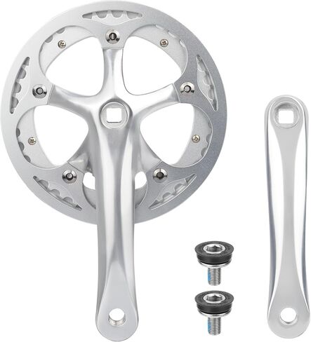 Zukka Bicycle Crankset 42/46/52 أسنان سبيكة ألومنيوم سبيكة مع غطاء مزدوج سلسلة ذراع 170 ملم للدراجة الجبلية MTB متوافق مع 6/7/8/9/10 سرعات الدراجة مربعة الدراجة in Kuwait