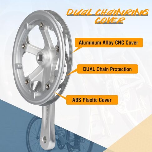 Zukka Bicycle Crankset 42/46/52 أسنان سبيكة ألومنيوم سبيكة مع غطاء مزدوج سلسلة ذراع 170 ملم للدراجة الجبلية MTB متوافق مع 6/7/8/9/10 سرعات الدراجة مربعة الدراجة in Kuwait