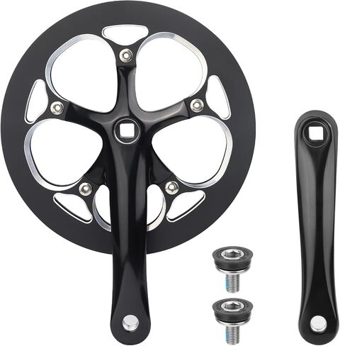 Zukka Bicycle Crankset 42/46/52 أسنان سبيكة ألومنيوم سبيكة مع غطاء مزدوج سلسلة ذراع 170 ملم للدراجة الجبلية MTB متوافق مع 6/7/8/9/10 سرعات الدراجة مربعة الدراجة in Kuwait