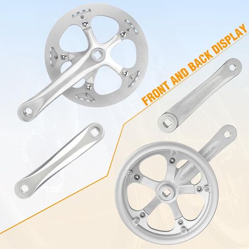 Zukka Bicycle Crankset 42/46/52 أسنان سبيكة ألومنيوم سبيكة مع غطاء مزدوج سلسلة ذراع 170 ملم للدراجة الجبلية MTB متوافق مع 6/7/8/9/10 سرعات الدراجة مربعة الدراجة in Kuwait