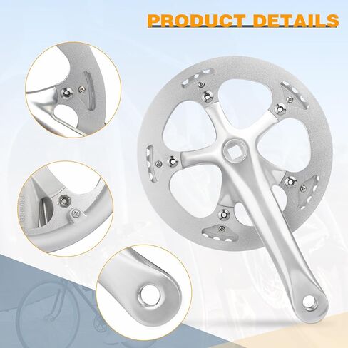 Zukka Bicycle Crankset 42/46/52 أسنان سبيكة ألومنيوم سبيكة مع غطاء مزدوج سلسلة ذراع 170 ملم للدراجة الجبلية MTB متوافق مع 6/7/8/9/10 سرعات الدراجة مربعة الدراجة in Kuwait
