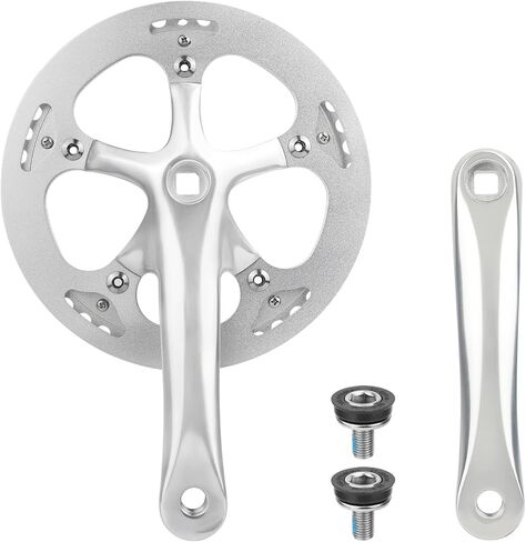 Zukka Bicycle Crankset 42/46/52 أسنان سبيكة ألومنيوم سبيكة مع غطاء مزدوج سلسلة ذراع 170 ملم للدراجة الجبلية MTB متوافق مع 6/7/8/9/10 سرعات الدراجة مربعة الدراجة in Kuwait